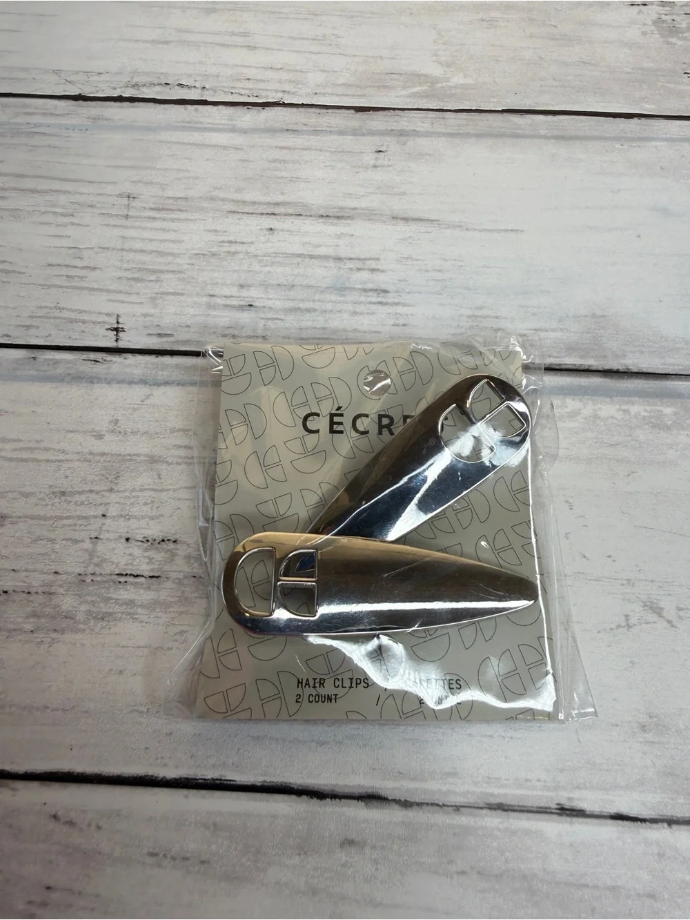 CECRED Silver Metal Snap Hair Clips - 2 Pack